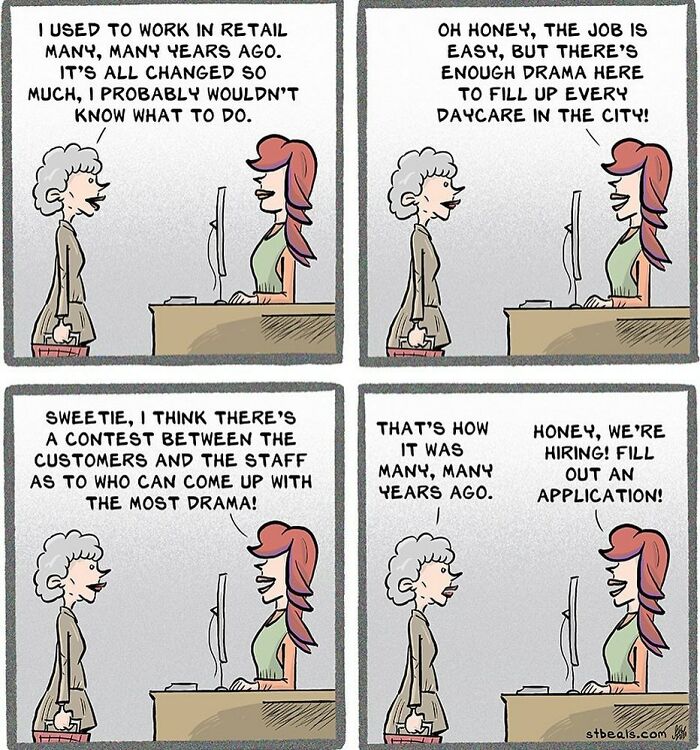 Comic Capturing The Absurd Humor Of Working In A Retail Store By Stephen Beals