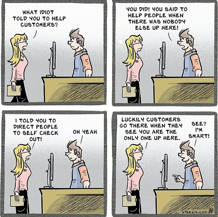 Comic Capturing The Absurd Humor Of Working In A Retail Store By Stephen Beals