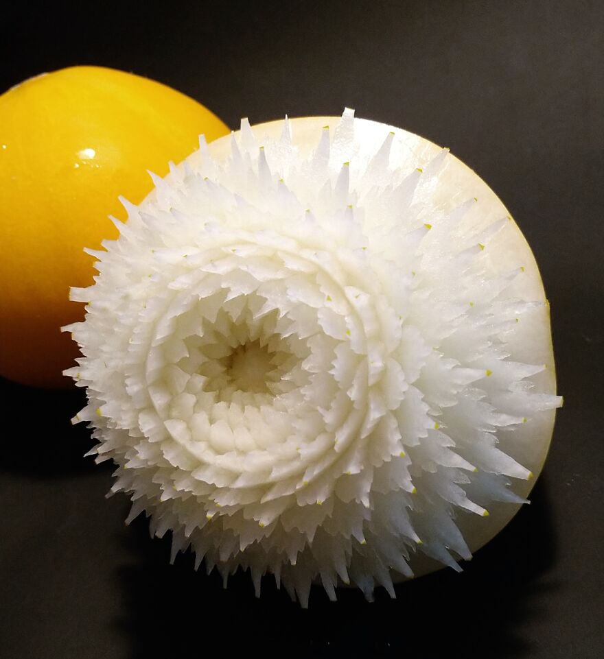 Gaku Carving, A Food Carving Artist, Changes Vegetables And Fruits Into Surprising Artworks (New Pics)