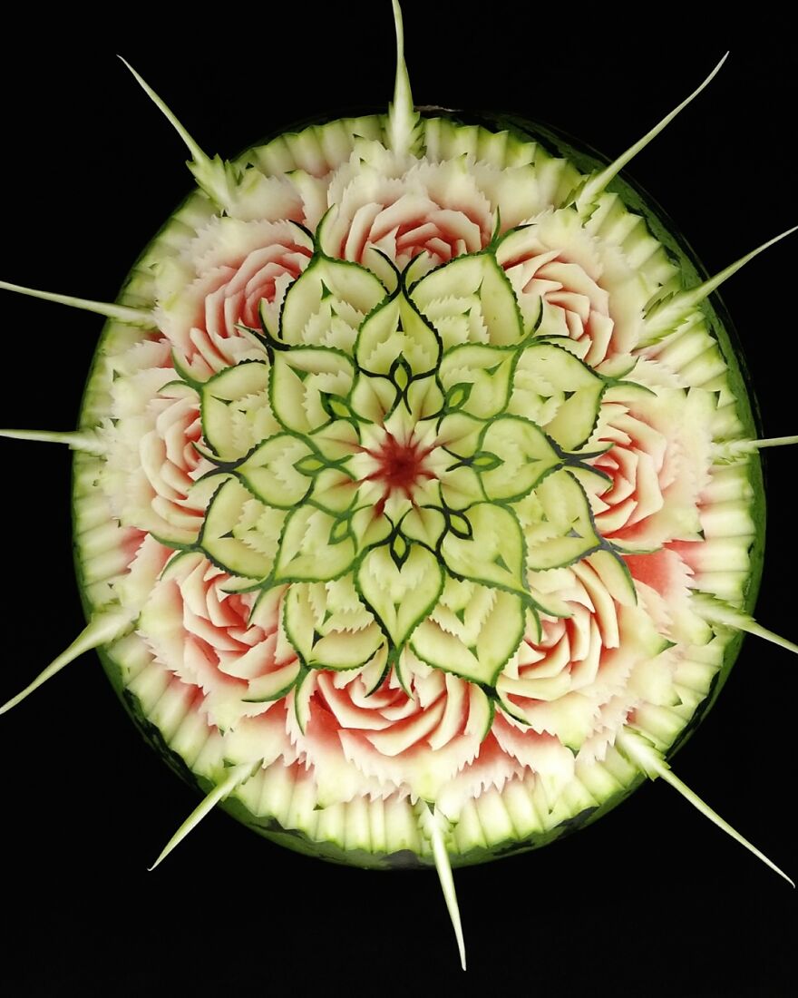 Gaku Carving, A Food Carving Artist, Changes Vegetables And Fruits Into Surprising Artworks (New Pics)