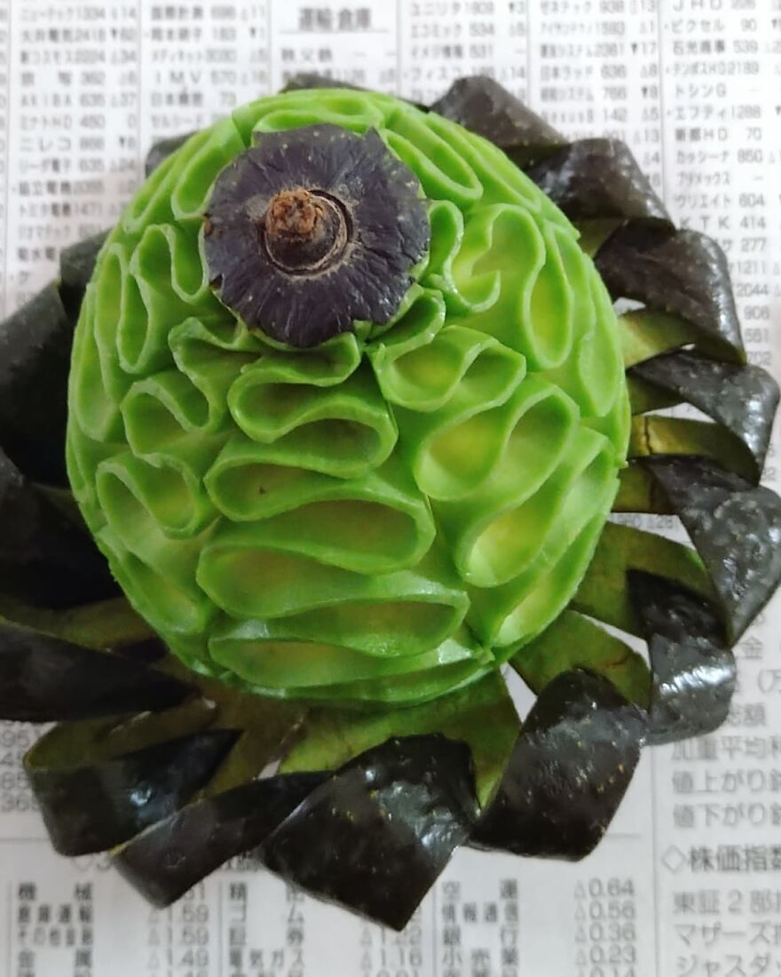 Gaku Carving, A Food Carving Artist, Changes Vegetables And Fruits Into Surprising Artworks (New Pics)