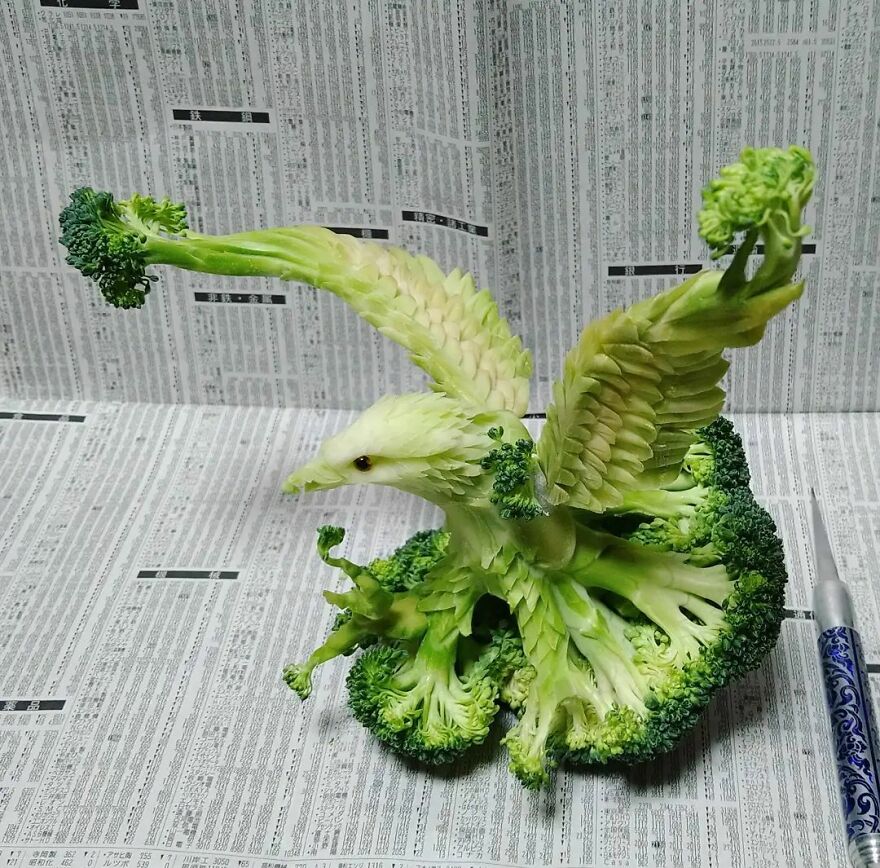 Gaku Carving, A Food Carving Artist, Changes Vegetables And Fruits Into Surprising Artworks (New Pics)