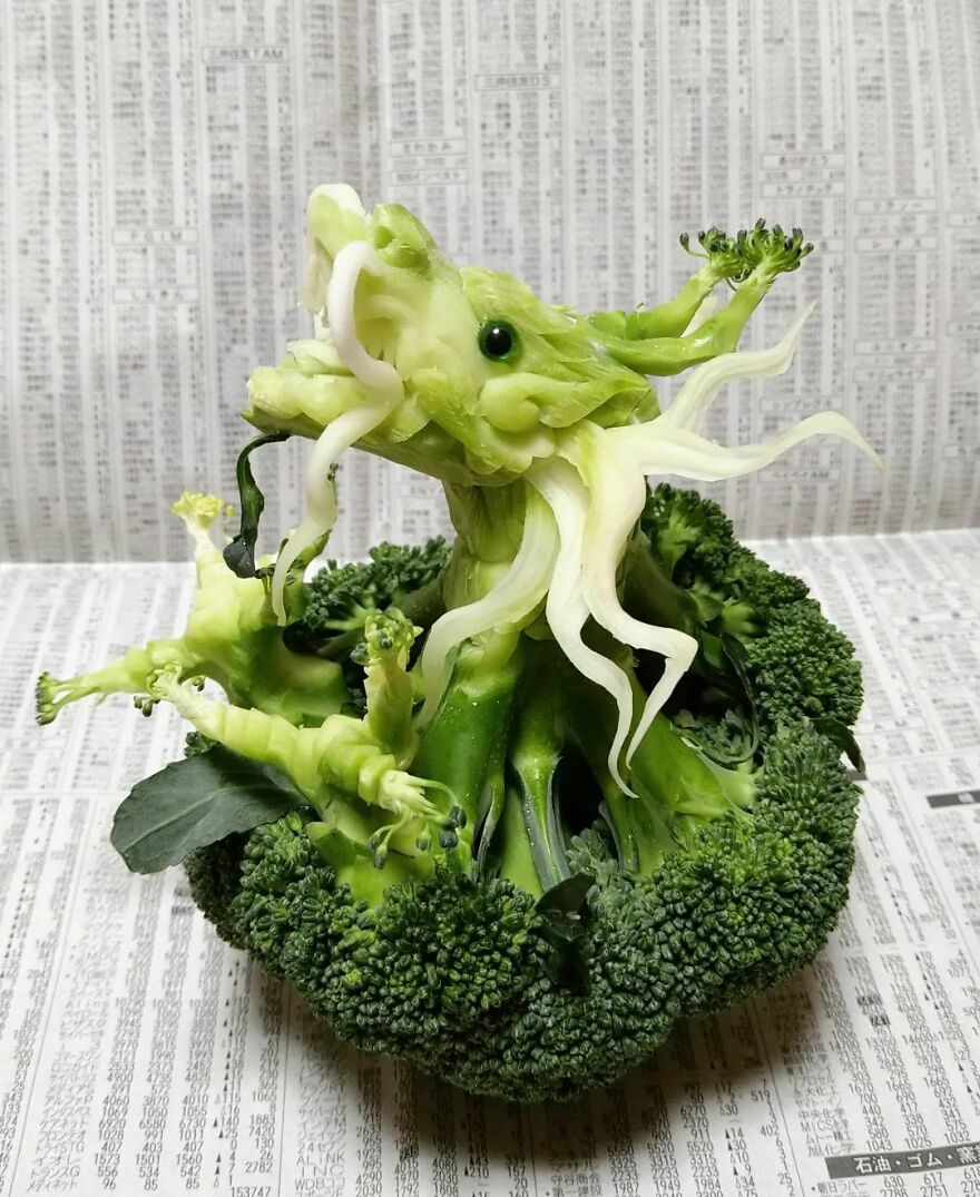 Gaku Carving, A Food Carving Artist, Changes Vegetables And Fruits Into Surprising Artworks (New Pics)
