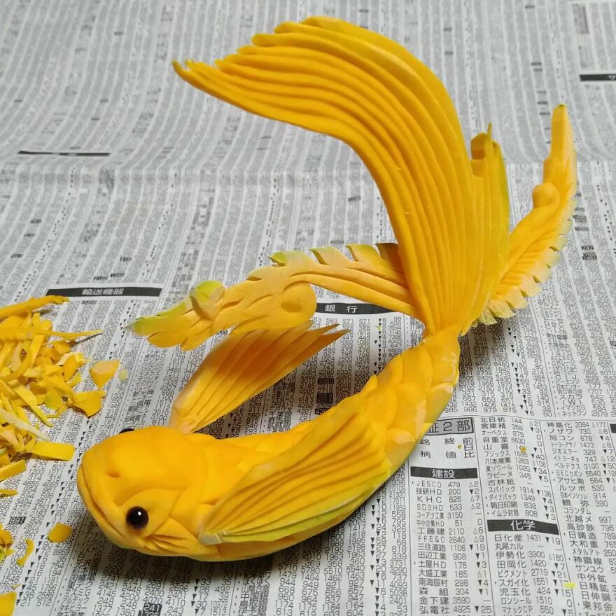 Gaku Carving, A Food Carving Artist, Changes Vegetables And Fruits Into Surprising Artworks (New Pics)
