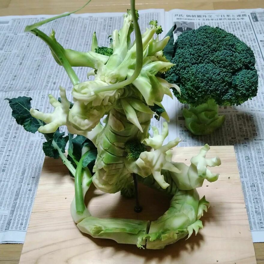 Gaku Carving, A Food Carving Artist, Changes Vegetables And Fruits Into Surprising Artworks (New Pics)