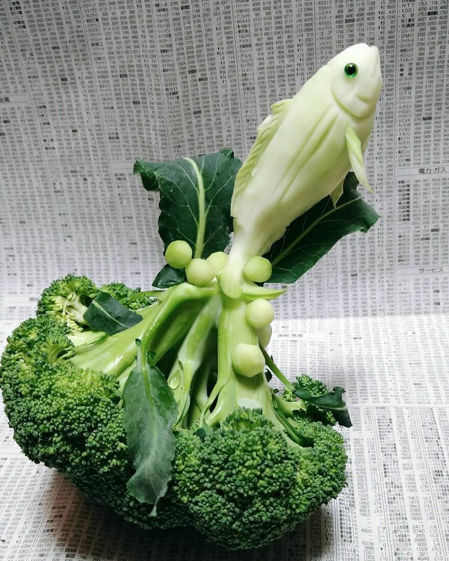 Gaku Carving, A Food Carving Artist, Changes Vegetables And Fruits Into Surprising Artworks (New Pics)