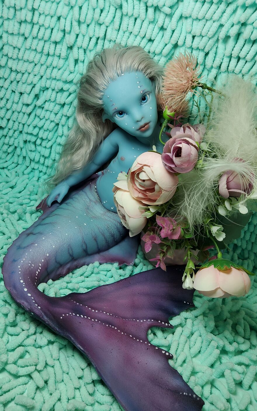I Came Up With And Made Mermaid Dolls Whose Hair Is Made Of Natural Mohair