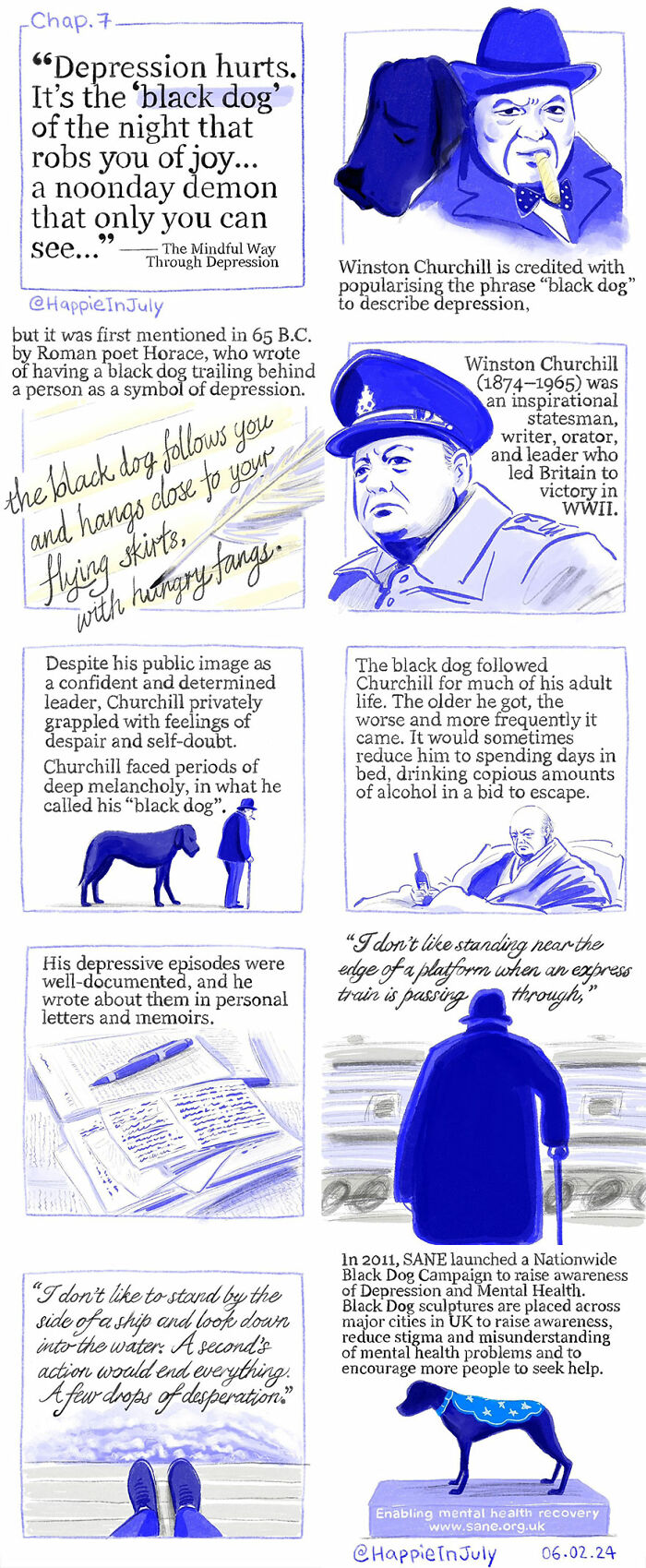 I Created A Webcomic About A Depression Named Happie And A Girl Named July, And How They Learn To Live With Each Other