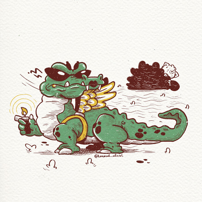 Watch Out For This Guy. He Thinks He's A Dragon. He Can't Breathe Fire, But He Can Still Devour You