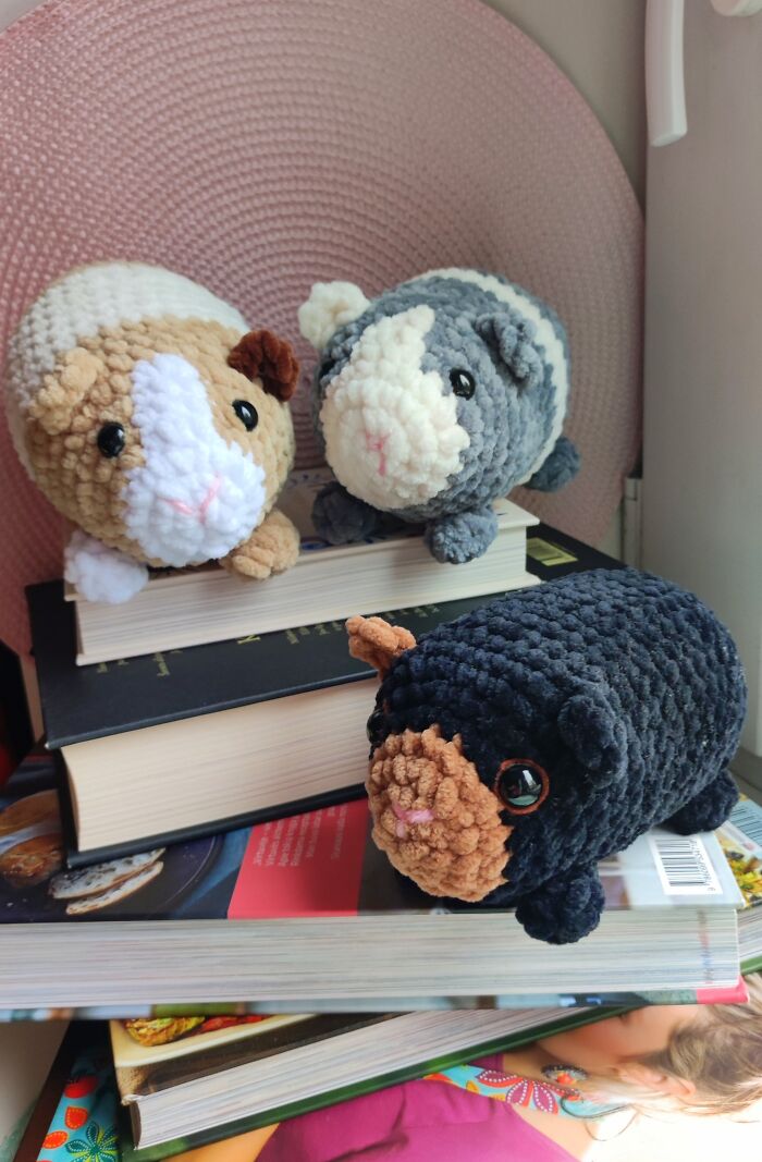 My Crochet Guinea Pig Toys From The Same Pattern But In Different Colors (15 Pics)
