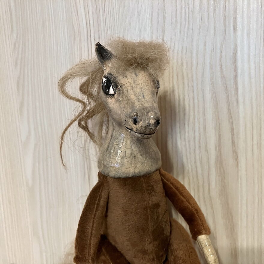 Poseable Art Doll Animal Horse Figurine - Ooak Boudoir Doll