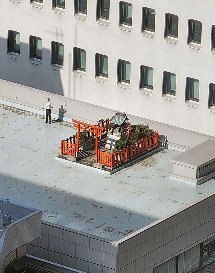 From My Hotel Room I Spotted This Shrine On The Roof Of A Building In Tokyo