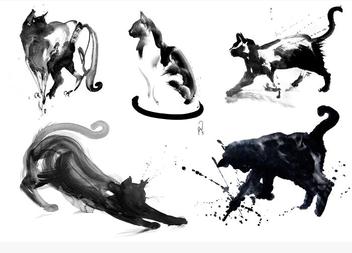 Ink Kittens By Cat Artist Anita Yan Wong