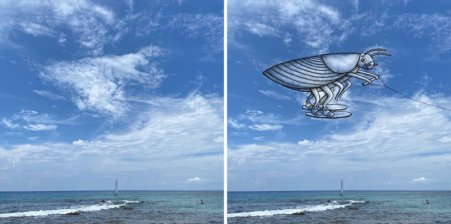 This Artist Continues To Create Drawings Inspired By Cloud Shapes (New Pics)