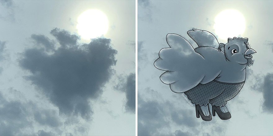 This Artist Continues To Create Drawings Inspired By Cloud Shapes (New Pics)
