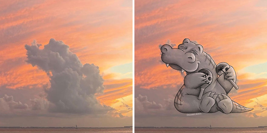 This Artist Continues To Create Drawings Inspired By Cloud Shapes (New Pics)