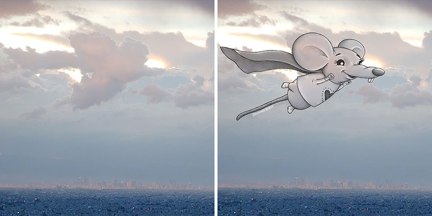 This Artist Continues To Create Drawings Inspired By Cloud Shapes (New Pics)