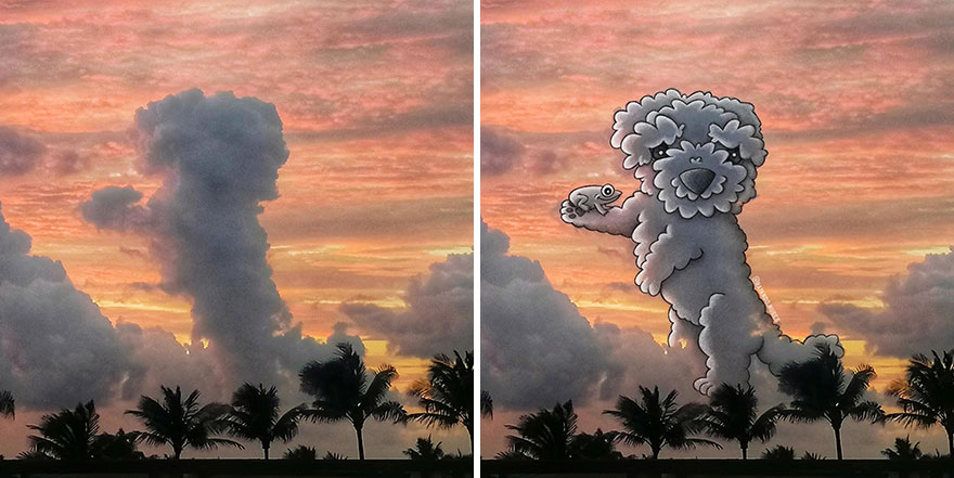 This Artist Continues To Create Drawings Inspired By Cloud Shapes (New Pics)