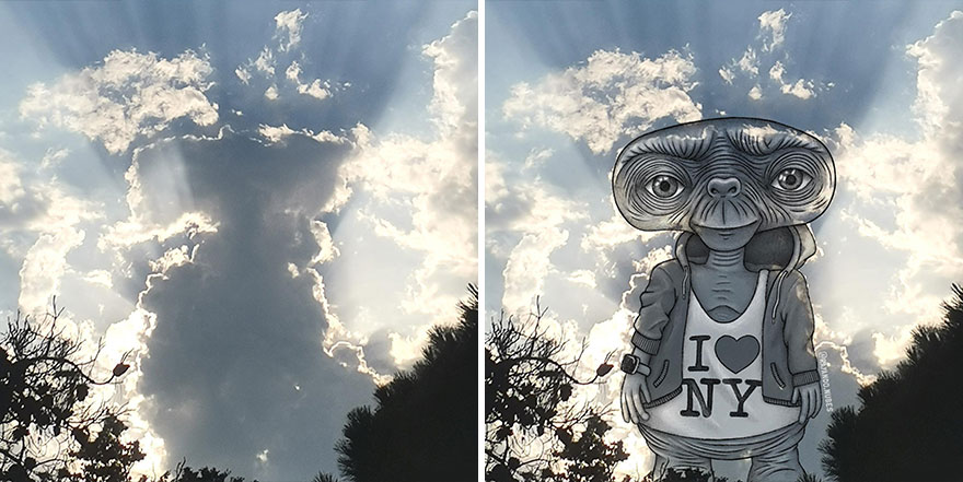 This Artist Continues To Create Drawings Inspired By Cloud Shapes (New Pics)