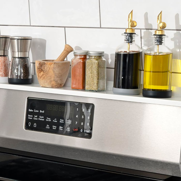 Upgrade Your Kitchen Organization With StoveShelf 30" Length White Magnetic Shelf: The Ultimate Kitchen Storage Solution With Zero Installation