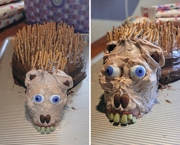 I See Your Ugly Hedgehog Cake And Raise You My Hedgehog Cake