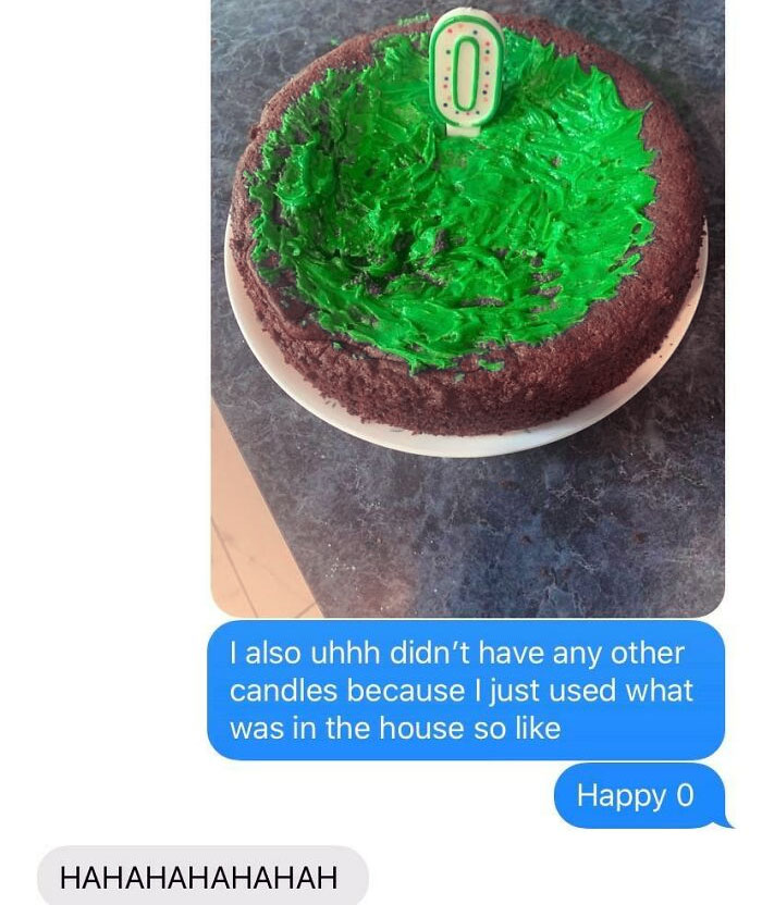 I Tried To Make My Long-Distance Friend A Cake To Celebrate His Birthday. There Were Not A Lot Of Supplies. It’s Really Bad