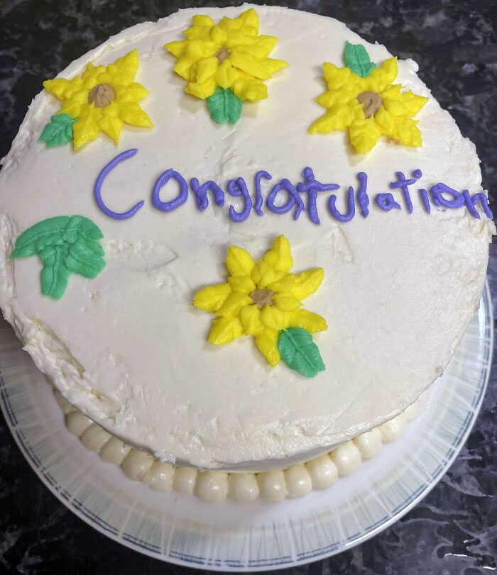 My First Ever Decorated Layered Cake. I Have Never Decorated A Cake Before. I Ran Out Of Room For The "S"