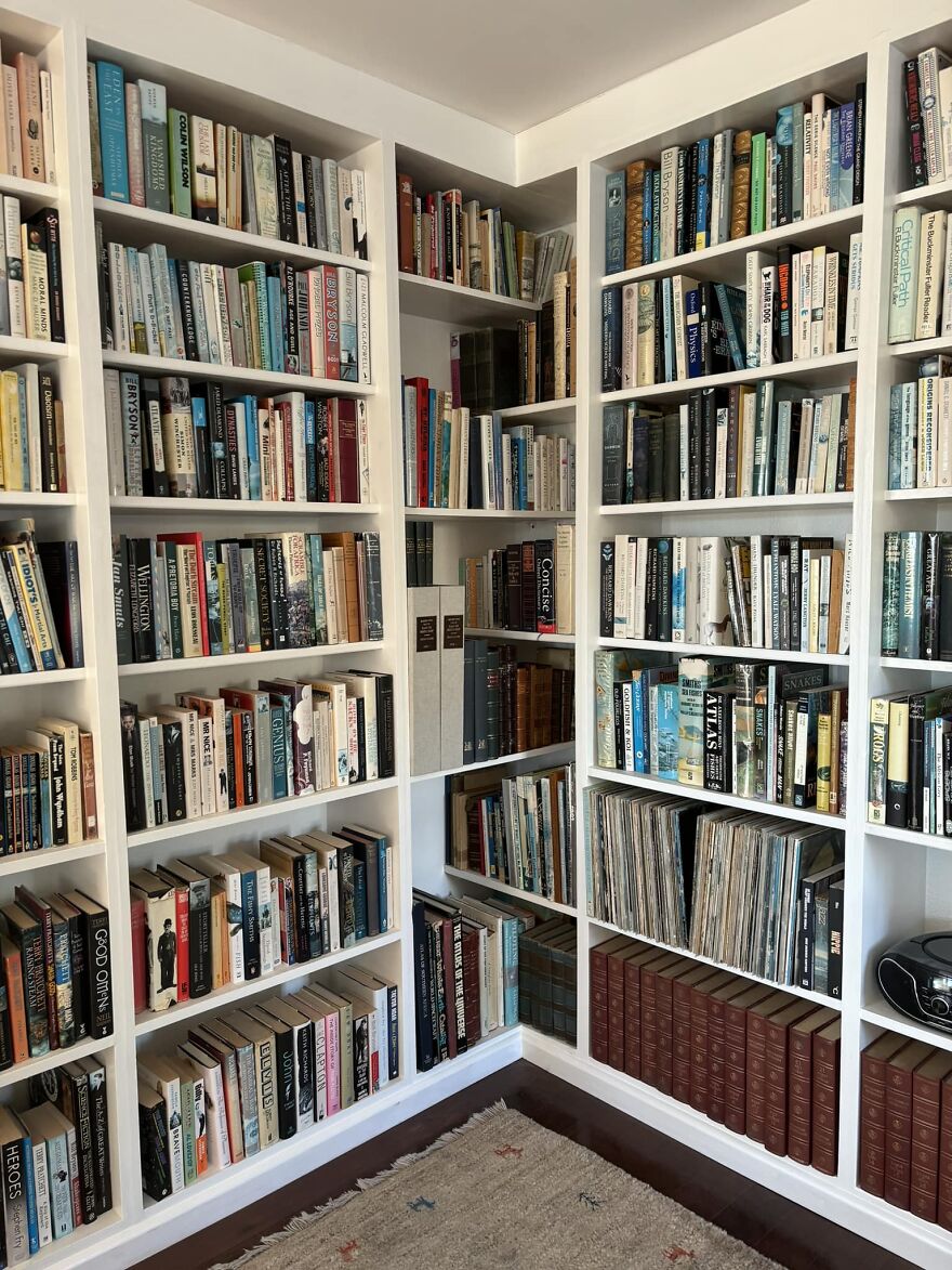 This Is How I Solved The Common Bookshelf Corner Problem. It Also Solved The Very Tall Book Problem