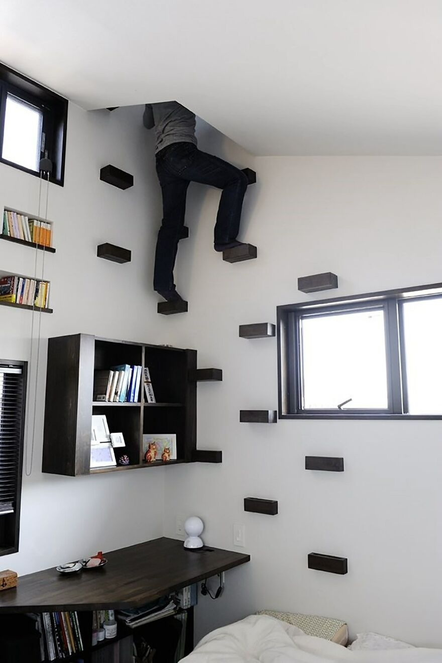 When You Don't Have Enough Space For Stairs! 💡 Brilliant Child Friendly Space With An Observatory Tower Incorporated By Arch. Hiroshi Okamoto