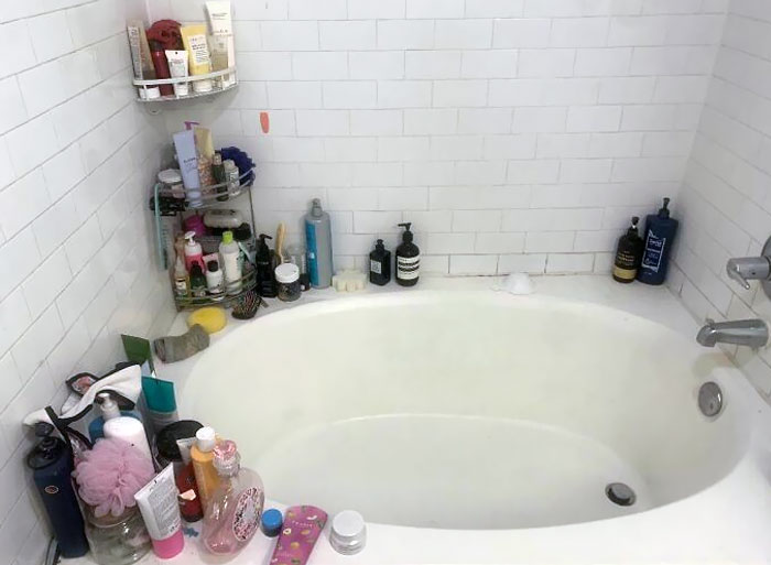 A Female vs. Male Roommate's Side Of A Shower