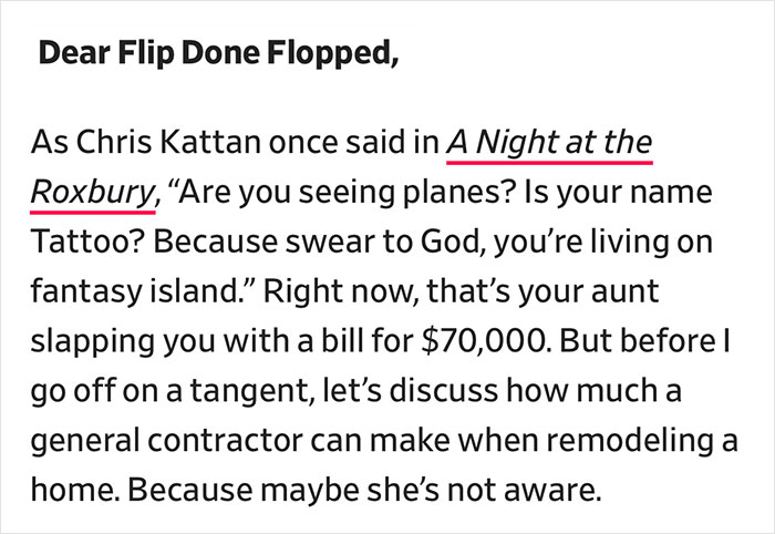 Person Asks For Help After Aunt Hands Them $70K Bill For House Flip No One Asked For Person Asks For Help After Aunt Hands Them $70K Bill For House Flip No One Asked For