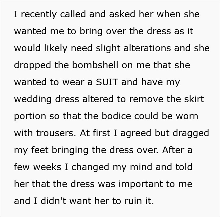 Mom Won't Lend Her Wedding Dress As Promised So That Her Daughter Can Cut It Up