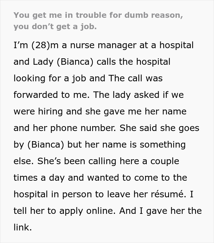 Woman Has An Attitude Problem, Gets Job Application Rejected By Someone She Messed With In The Past