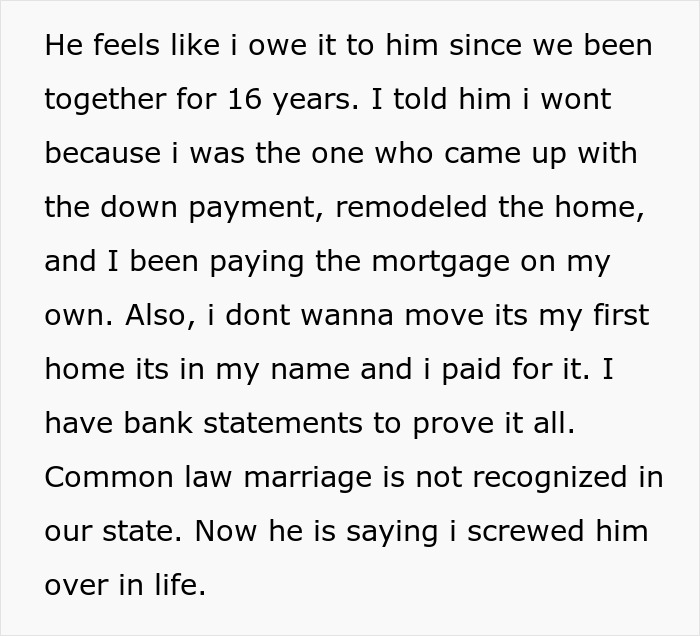 Ex Feels Entitled To Half Of House Sale Earnings, Is Shocked To Be Left With Nothing