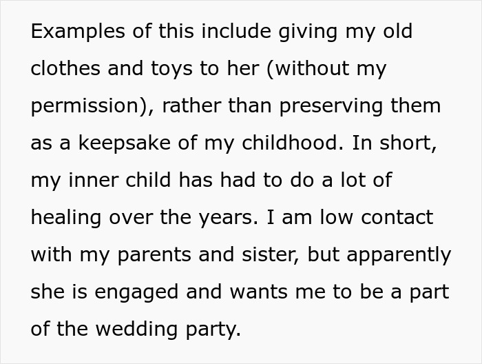 Woman Seeks Support After Being “Uninvited” From Sister’s Wedding, Gets Dragged Instead Woman Seeks Support After Being “Uninvited” From Sister’s Wedding, Gets Dragged Instead