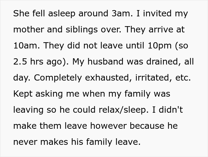 Dad Refuses To Help With Newborn, Keeps Inviting Family Over For Visits, Wife Takes Revenge