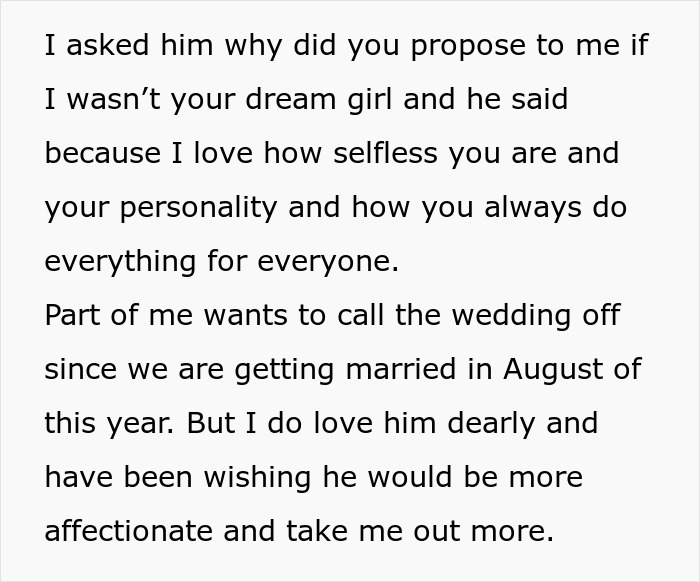 Woman Thinks About Calling Off Her Wedding After Fianc&eacute; Says He Wants Her To Be &lsquo;Trophy Wife&rsquo;