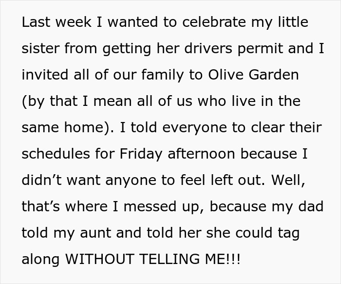 Aunt Racks Up $300 In Food, Is Shocked When She Hears They're Splitting The Bill Aunt Racks Up $300 In Food, Is Shocked When She Hears They're Splitting The Bill
