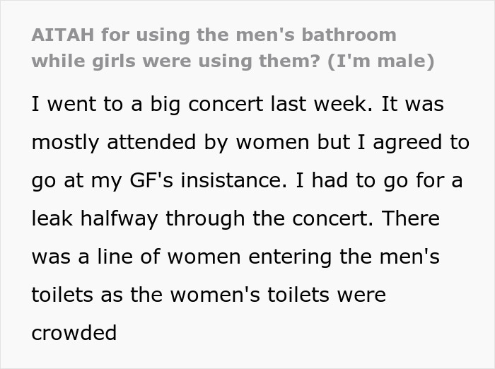 Man At Concert Uses Urinal Despite Women Being In The Bathroom, Is Lost When He&rsquo;s Called A Pervert