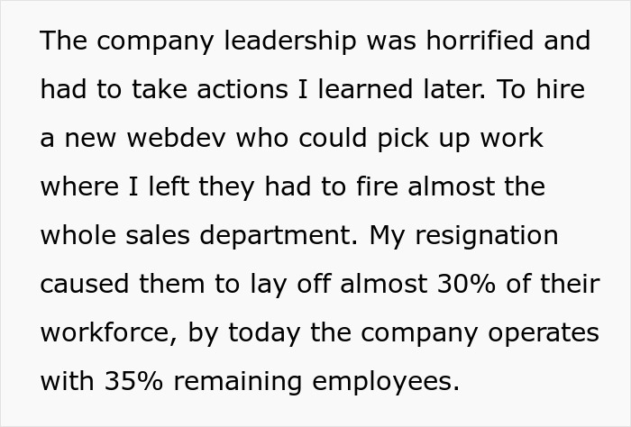 Employee Is Told To “Act His Wage,” Maliciously Complies And The Company Lays Off 30% Of Workers Employee Is Told To “Act His Wage,” Maliciously Complies And The Company Lays Off 30% Of Workers