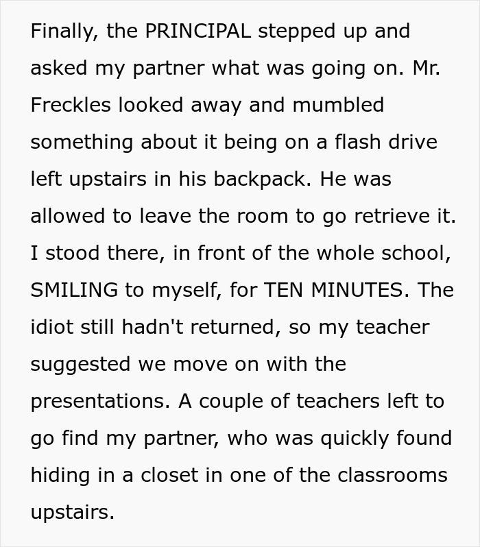 Entitled Kid Thinks He'll Get Away With Doing Nothing On A Group Project, Gets Publicly Embarrassed Entitled Kid Thinks He'll Get Away With Doing Nothing On A Group Project, Gets Publicly Embarrassed