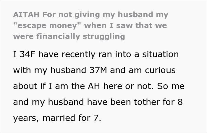 Man Breaks Down Crying After Learning His SAH Wife Has $47k Stashed Away While He's Struggling