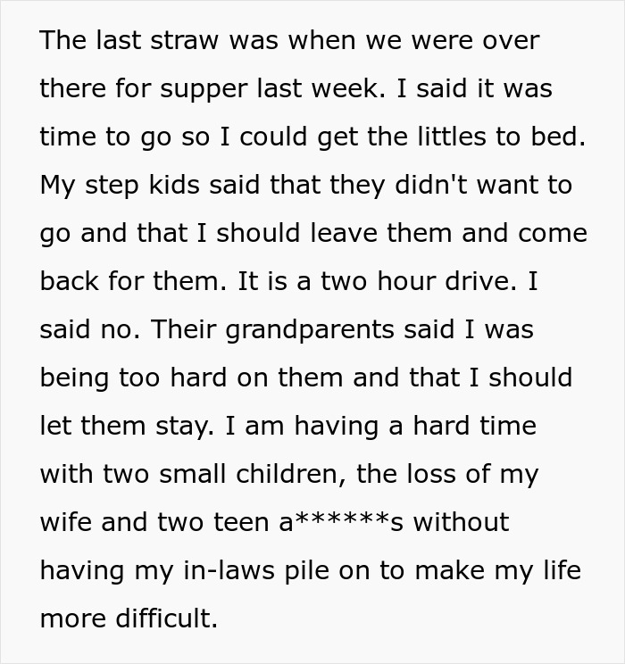 "Am I A Jerk For Dropping Off My Stepkids With My In-Laws And Saying They're Not My Problem?" "Am I A Jerk For Dropping Off My Stepkids With My In-Laws And Saying They're Not My Problem?"