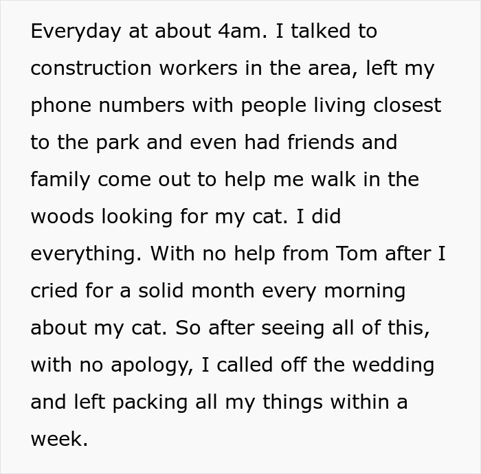 &ldquo;[Am I The Jerk] For Calling Off My $40K Wedding Because My Fianc&eacute; Dropped My Cat Off Somewhere?&rdquo;