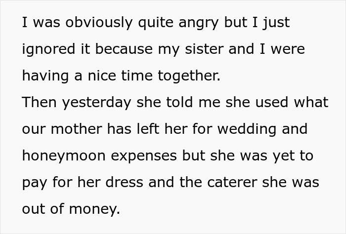 Woman Tries To Guilt-Trip Her Sister Into Paying For Her Massive Wedding With 200 Guests Woman Tries To Guilt-Trip Her Sister Into Paying For Her Massive Wedding With 200 Guests
