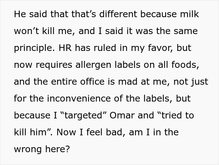 Woman Faces Backlash At Work After A Food Thief With A Severe Allergy Steals Her Lunch