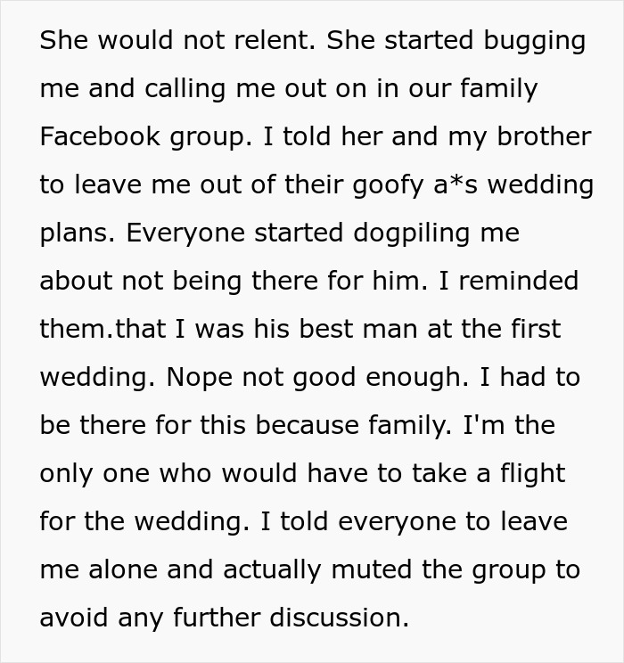 Person Gets Invited To Brother&rsquo;s 2nd Wedding, Says No After They Learn Truth About The 1st One