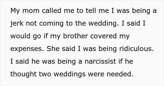 Person Gets Invited To Brother&rsquo;s 2nd Wedding, Says No After They Learn Truth About The 1st One