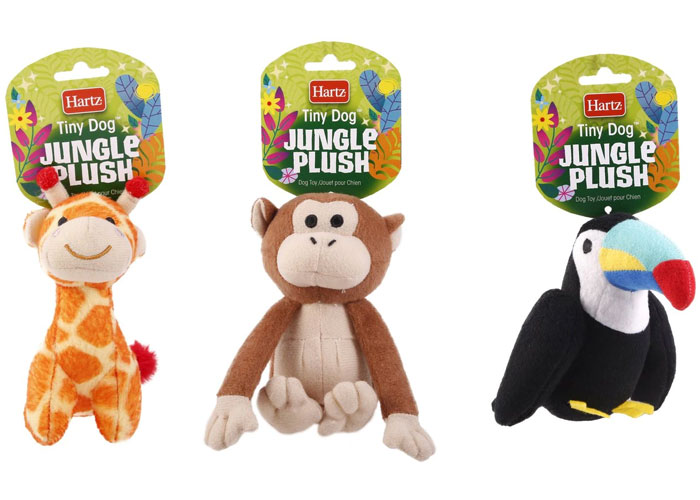 Hartz Tiny Dog Jungle Squeaky Plush Dog Toy