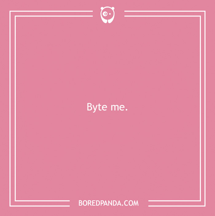 Funny WiFi name "Byte me" on a pink background.